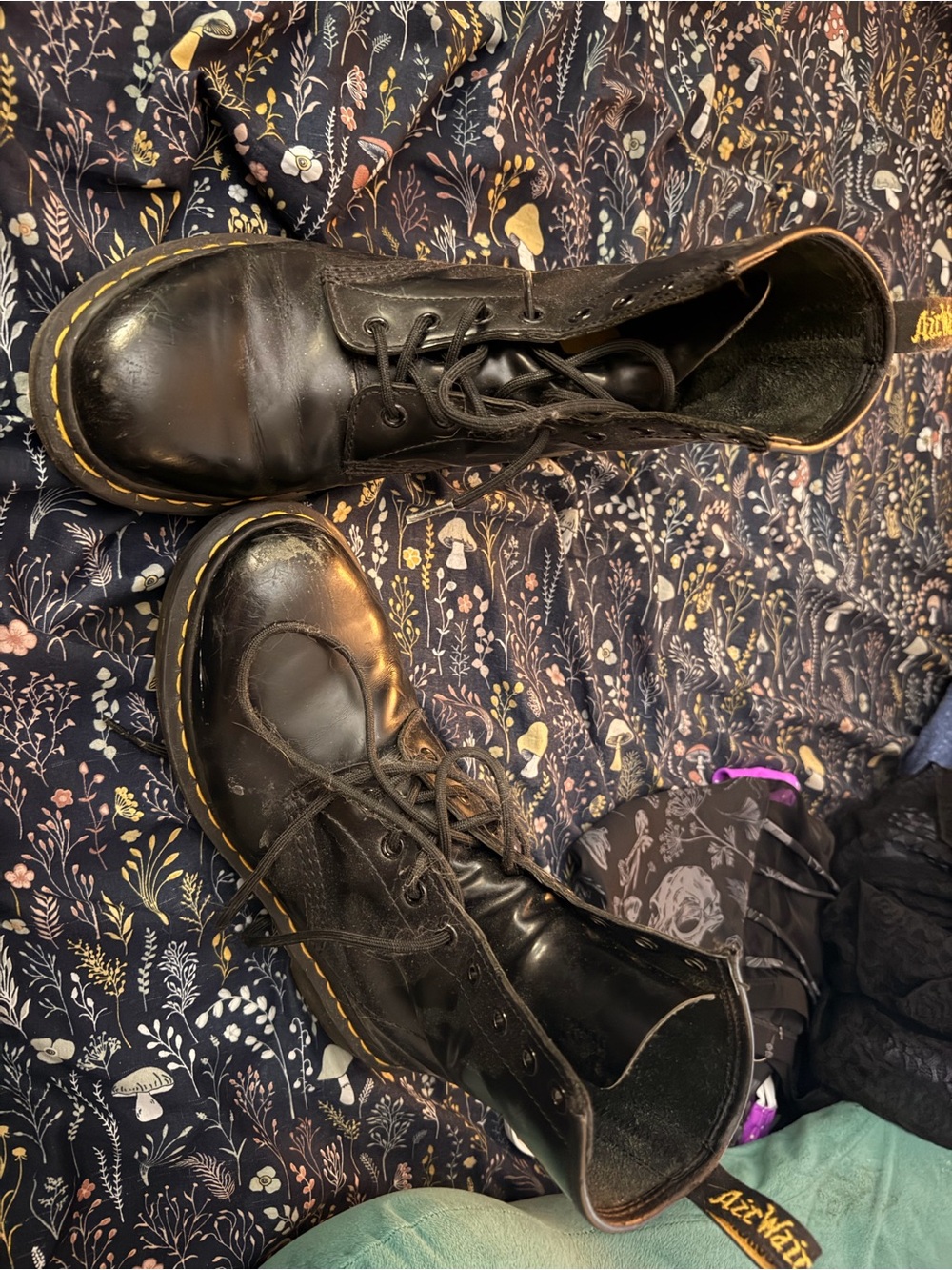 Dr. Martens Black Leather Lace-Up Boots - Picture 3 of 5